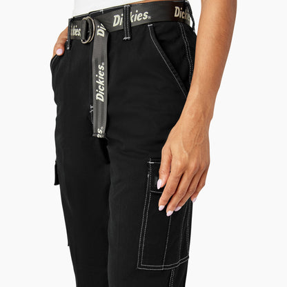 Women's Relaxed Fit Contrast Stitch Cropped Cargo Pants For Sale | Dickies
