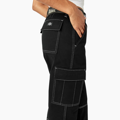 Women's Relaxed Fit Contrast Stitch Cropped Cargo Pants For Sale | Dickies