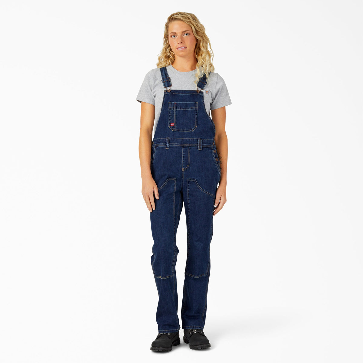 Women's Straight Fit Denim Double Front Bib Overalls For Women | Dickies