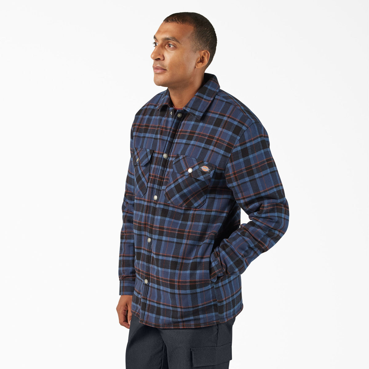 Water Repellent Fleece-Lined Flannel Shirt Jacket For Men|Sale | Dickies