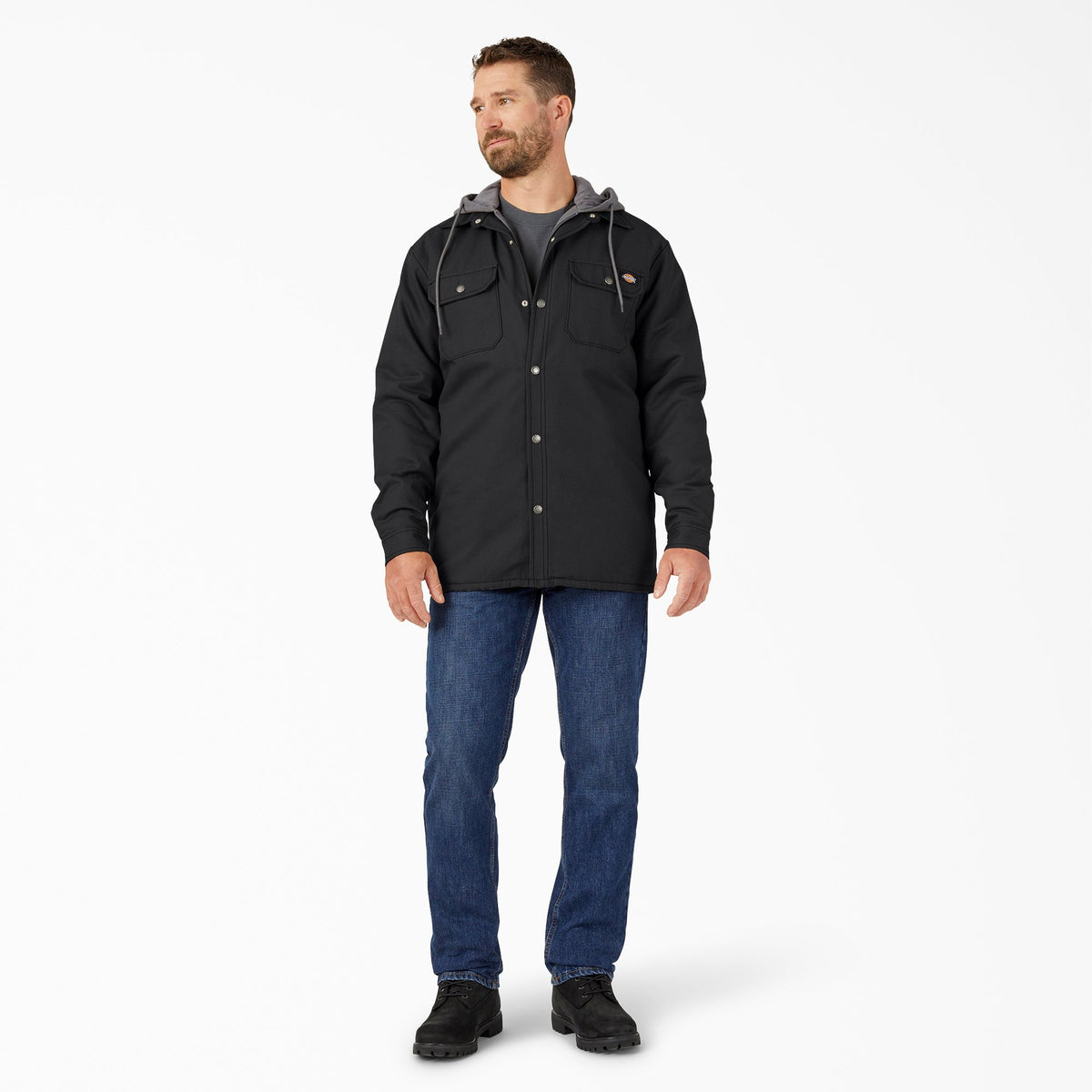 Water Repellent Duck Hooded Shirt Jacket For Men | Dickies