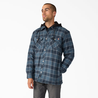 Water Repellent Flannel Hooded Shirt Jacket For Men | Dickies